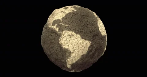 Drought planet Earth, looping 3D Animation Stock Footage 153995558