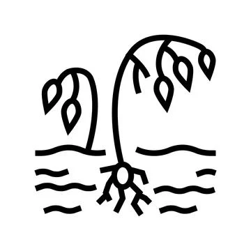 Drought poverty problem line icon vector illustration Illustrazione stock