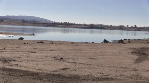 Drought ridden lake Vídeo Stock 43570311