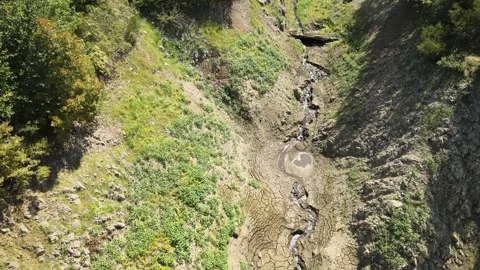 Drought river aerial view Video stock 240786102