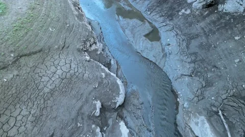 Drought river muddy Stock Footage 238596936