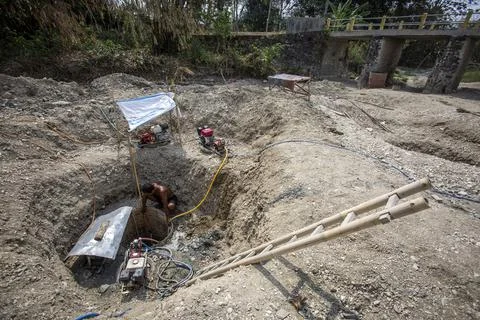 Drought Season in Java, Sragen, Indonesia - 25 Sep 2018 스톡 사진