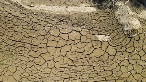 Drought soil aerial view Video stock 240785798