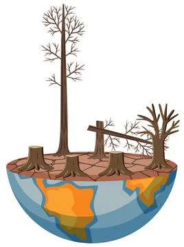 Drought stricken area on the globe from global warming Stock Illustration