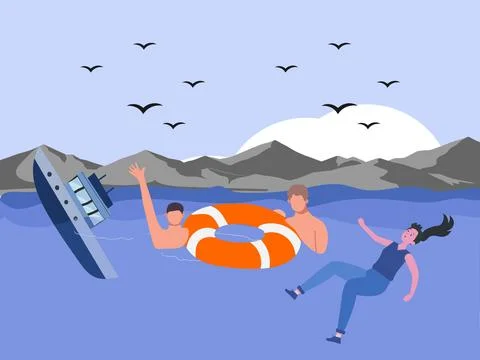 Drown Concept Illustration Illustrazione stock