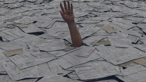 Drowning In Debt Stockbeeldmateriaal 337640085