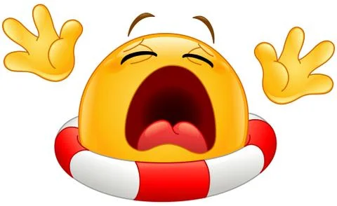 Drowning emoticon Stock Illustration