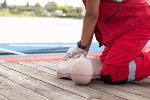 Drowning first aid. CPR. 写真素材