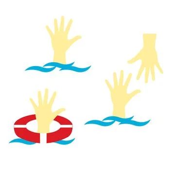 Drowning hands 库存插图