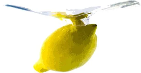 Drowning lemon in water Stock Illustration