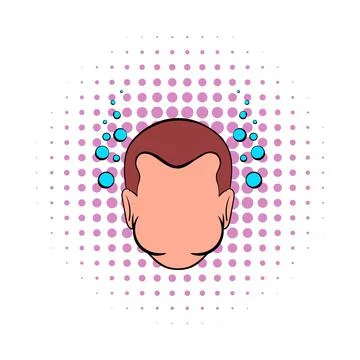 Drowning man icon, comics style Stock-Illustration