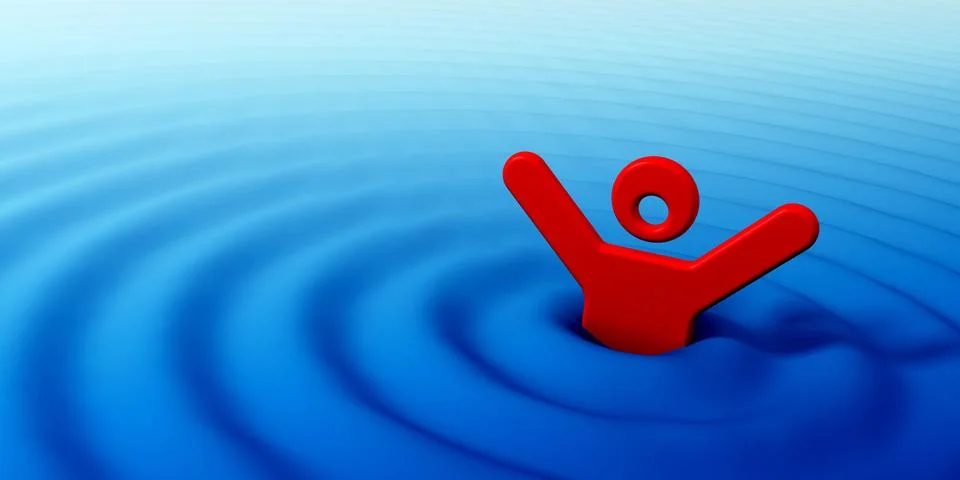 Drowning man Stock-Illustration