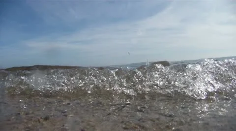Drowning man point of view, boats on horizon Stock Footage 11863365