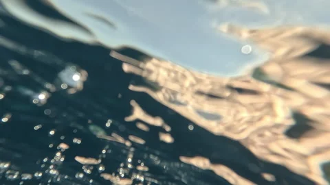 Drowning man, pov. Water surface. Stock Footage 334415795