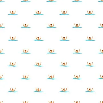 Drowning person pattern seeking help in water Stock Illustration