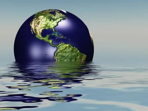 Drowning planet Earth Stock Illustration