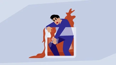 Drowning in Workload or Information: Man Overwhelmed by High Pressure and C.. Stock Footage 327343332