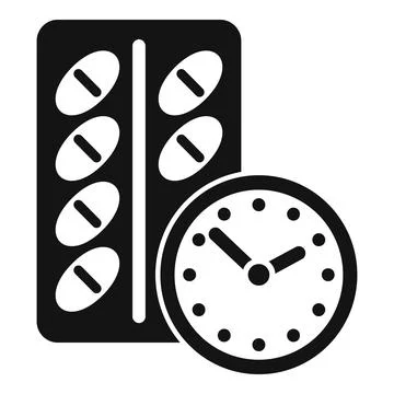 Drug blister using time icon simple vector. Health care Stock Illustration