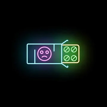 Drug box easing sad mood managing depression Stock Illustration
