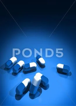 Drug capsules, artwork Stock Illustration