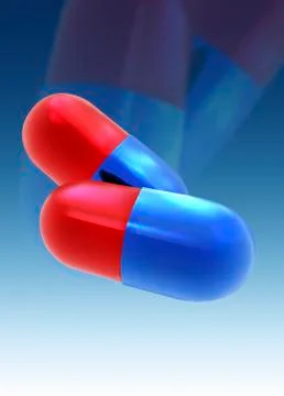 Drug capsules, artwork Stock Illustration