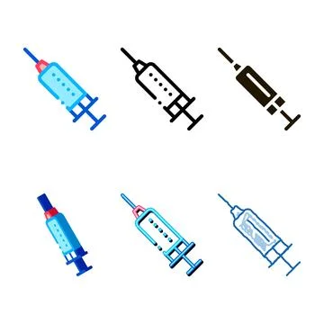 Drug clean syringe icon vector outline Stock Illustration