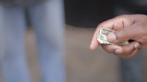 Drug Dealer Hands Exchange Money Illegal Street Gangster Ghetto Weed Drugs Deal Stock Footage