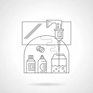 Drug development detailed line vector illustration Stock Illustration