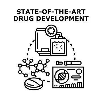 Drug development process involving research and innovation Stock Illustration