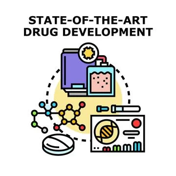 Drug development process involving research and innovation イラスト素材