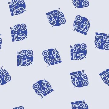 Drug discovery development biomedical glyph seamless pattern Illustrazione stock
