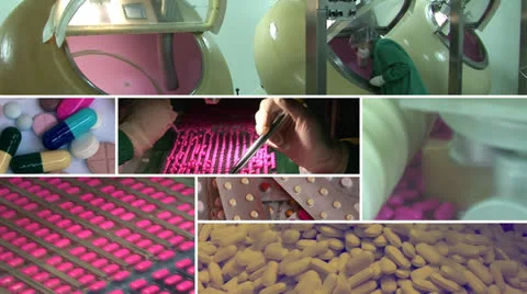 Drug Factory multiscreen Stock Footage 26614684