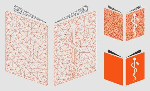 Drug Handbook Vector Mesh 2D Model and Triangle Mosaic Icon 스톡 일러스트
