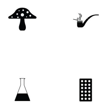 Drug icon set Illustrazione stock