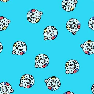 Drug interaction pharmacist vector seamless pattern 스톡 일러스트