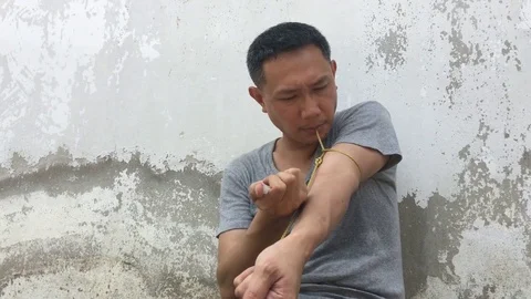 Drug in middle age 스톡 동영상 78634388