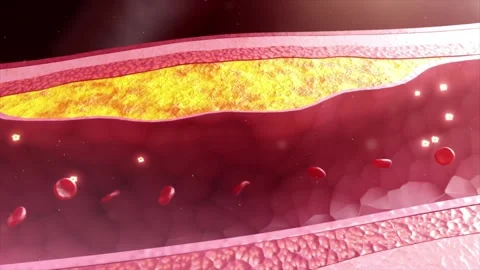 Drug molecules dissolve blood clots, lower intravascular cholesterol Stock Footage 345199608