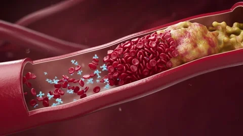 Drug molecules remove blood clots in blood vessels, unclog vessels Vídeos de archivo 344101945