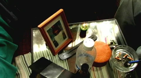 Drug Party Table Camera Hover Stock Footage 1054715