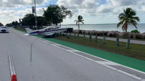 Drug plane crashed in Key Biscayne Miami HD Vidéo 231826404