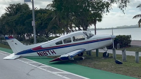 Drug plane crashed in Key Biscayne Miami Stock Footage 231826456
