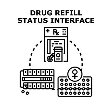 Drug refill status interface concept vector 스톡 일러스트