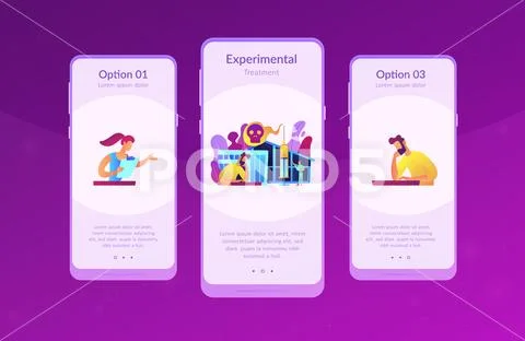 Drug rehab center app interface template. Stock Illustration