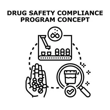 Drug safety compliance program concept illustration Illustrazione stock