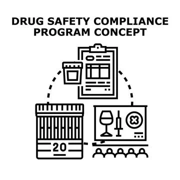 Drug safety compliance program concept illustrating workplace testing イラスト素材