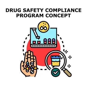 Drug safety compliance program concept illustration Stockillustratie