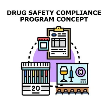 Drug safety compliance program concept illustrating workplace testing Illustrazione stock