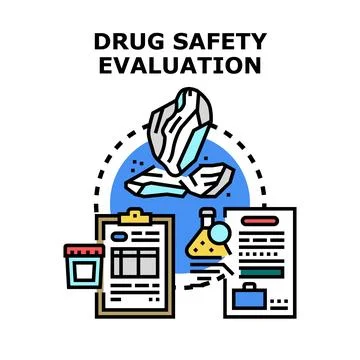 Drug safety evaluation process managing pharmaceutical product quality Stockillustratie