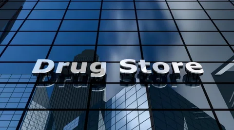 Drug store building Stock Footage 58783347