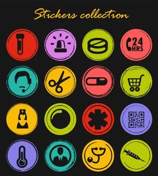 Drug store icons set Stock Illustration